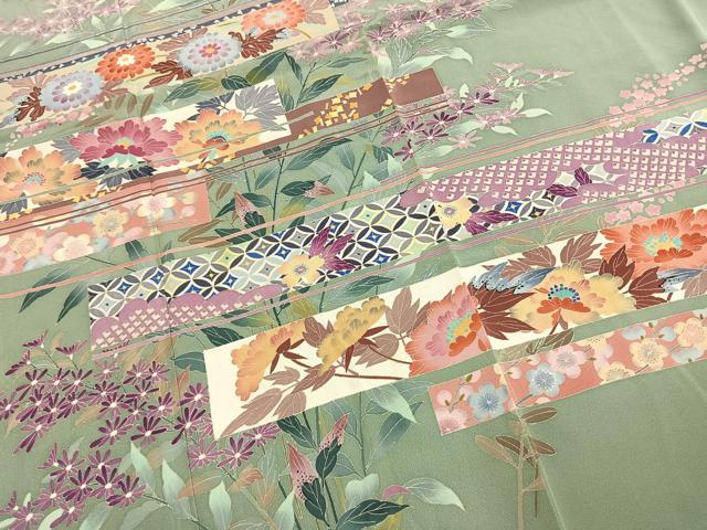 平和屋着物●本加賀友禅作家 三浦江子 色留袖 草花文 正絹 逸品 AABK7989fy
