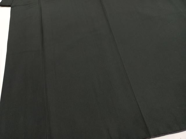平和屋着物●男性 黒紋付 羽織セット 正絹 逸品 AABK7991fy
