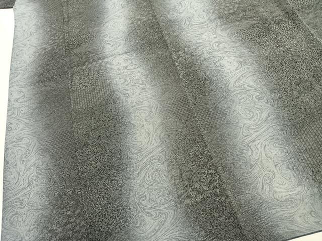 平和屋着物●上質な小紋 寄せ小紋柄 墨流し文様 暈し染め さが美扱い 丹後ちりめん 反端付き 正絹 逸品 AABK7993fy
