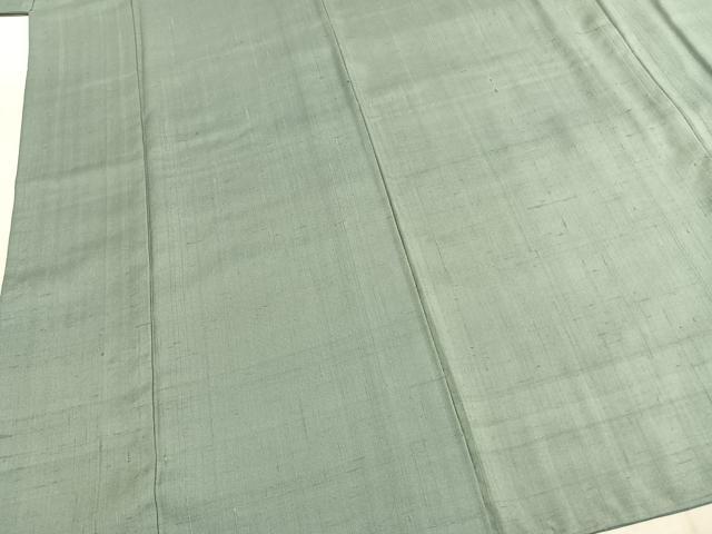 平和屋着物●上質な紬 色無地 錆青磁色 正絹 逸品 AABK7998fy