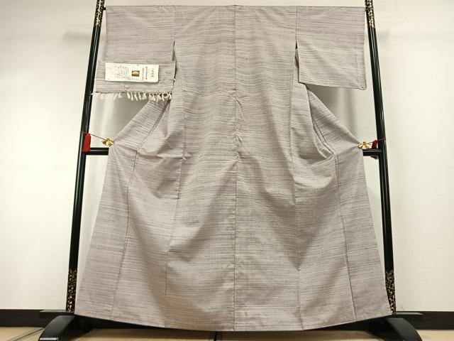 平和屋着物●紅花紬 米沢 霞文 反端付き 正絹 逸品 AABK8003fy