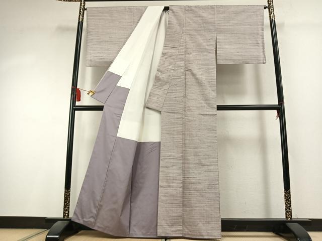 平和屋着物●紅花紬 米沢 霞文 反端付き 正絹 逸品 AABK8003fy