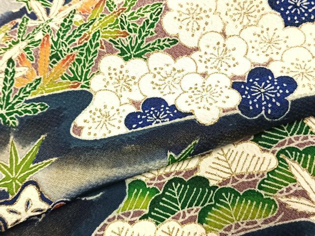 平和屋着物●浦野理一 金彩友禅 色留袖 松竹梅 暈し染め 鬼しぼ縮緬 正絹 逸品 AABK8009fy