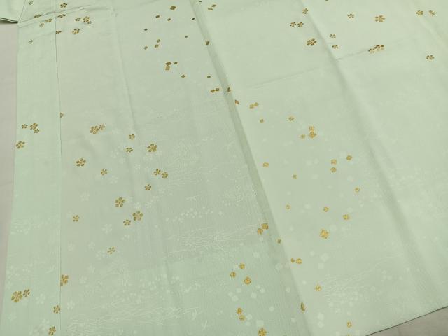 平和屋着物●長襦袢 無双仕立て 舞花文 金彩 半衿刺繍 正絹 逸品 AABK8010fy
