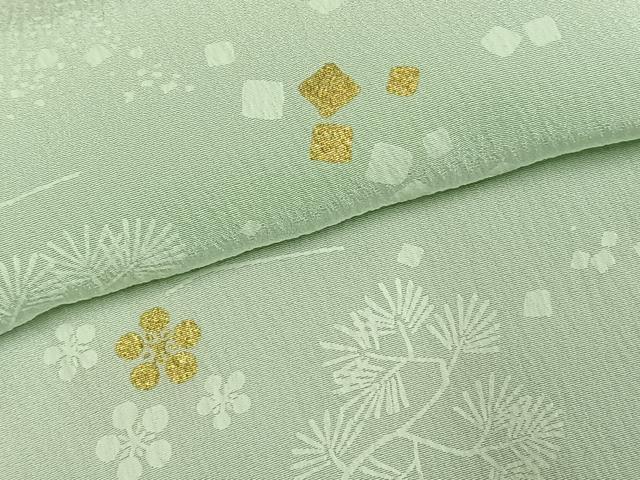 平和屋着物●長襦袢 無双仕立て 舞花文 金彩 半衿刺繍 正絹 逸品 AABK8010fy