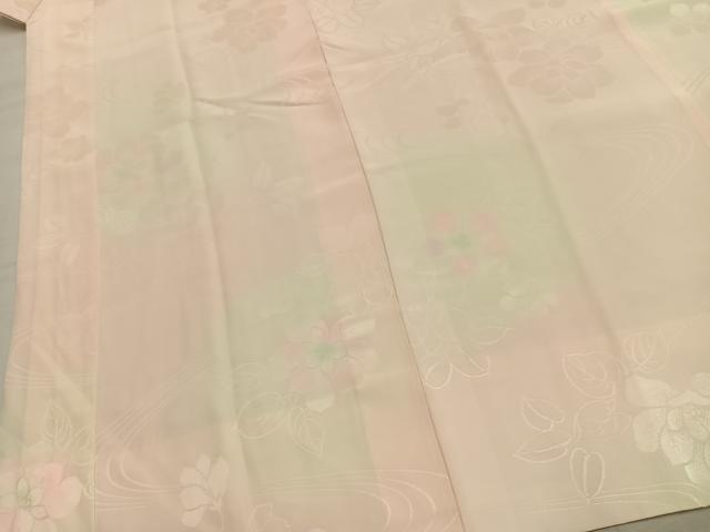 平和屋着物●振袖用長襦袢 袷 草花地紋 暈し染め 正絹 逸品 AABK8015fy