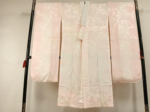平和屋着物●振袖用長襦袢 無双仕立て 花蝶地紋 暈し染め 正絹 逸品 未使用 AABK8016fy
