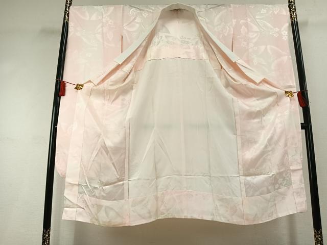 平和屋着物●振袖用長襦袢 無双仕立て 花蝶地紋 暈し染め 正絹 逸品 未使用 AABK8016fy
