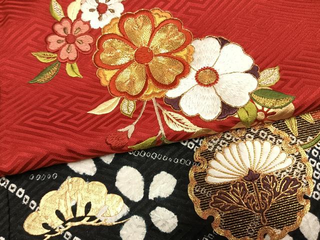 平和屋着物●豪華振袖 絞り 駒刺繍 松竹梅 金糸 金彩 正絹 逸品 AABK8017fy