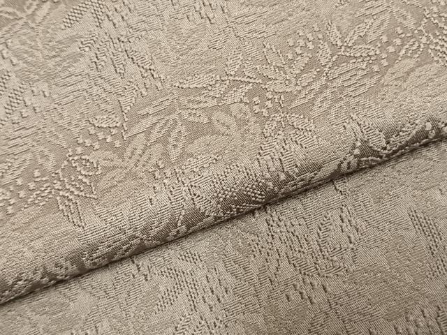 平和屋着物●上質な色無地 南天地紋 利休白茶色 正絹 逸品 AABK8018fy