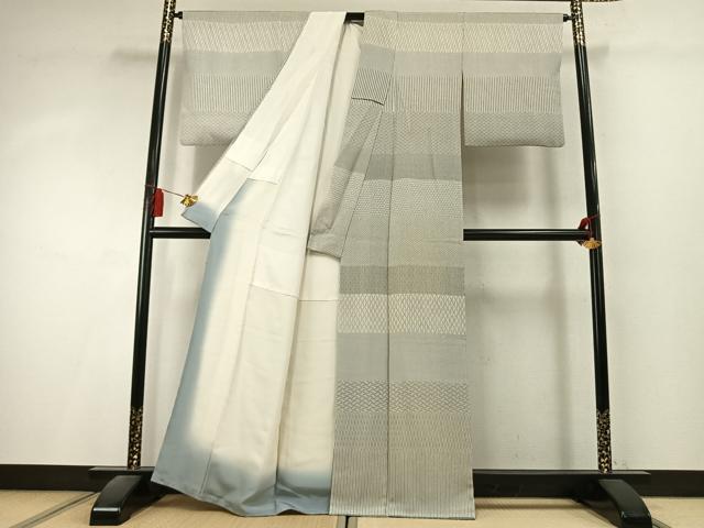 平和屋着物●寺山存男 江戸小紋 訪問着 横段文 正絹 逸品 AABK8022fy