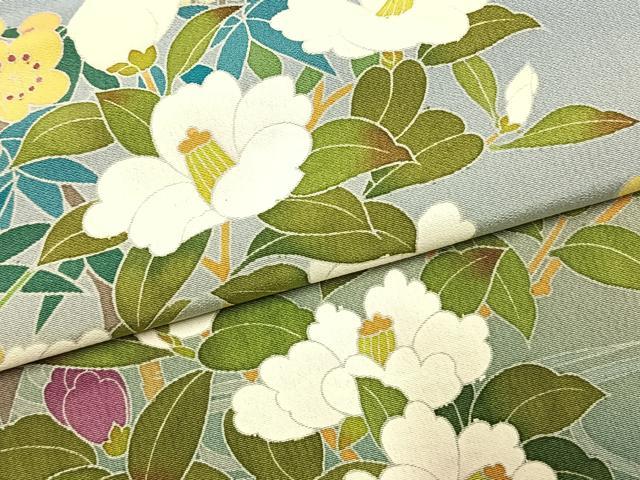 平和屋着物●訪問着 友禅 作家物 枝花文 暈し染め 正絹 逸品 AABK8023fy