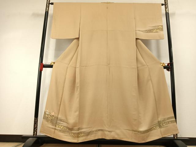 平和屋着物●訪問着 刺繍 草花文 暈し染め 金糸 金彩 やまと誂製 正絹 逸品 AABK8026fy