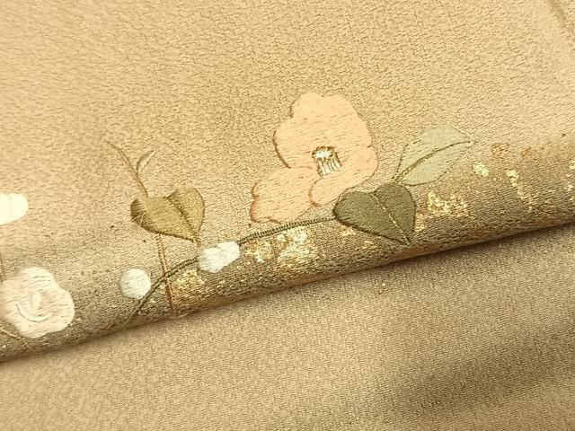 平和屋着物●訪問着 刺繍 草花文 暈し染め 金糸 金彩 やまと誂製 正絹 逸品 AABK8026fy