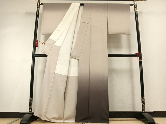 平和屋着物●訪問着 幾何学文様 暈し染め 正絹 逸品 AABK8031fy