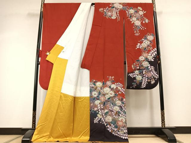 平和屋着物●豪華振袖 絞り 辻が花 暈し染め 金彩 正絹 逸品 AABK8045fy