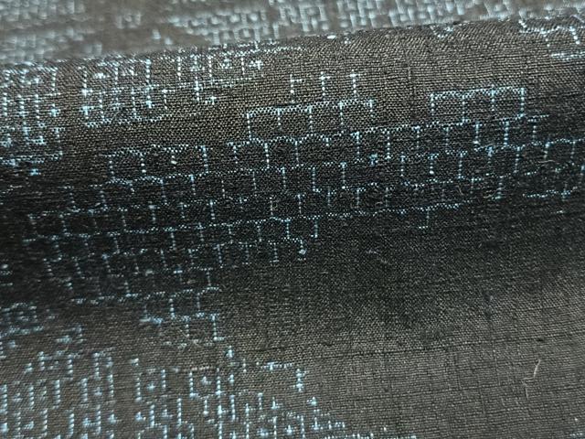 平和屋着物●結城紬 80亀甲 雲取り麻の葉文様 正絹 逸品 AABK8046fy