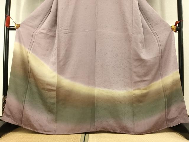 平和屋着物●京の名門 友禅 染の北川 訪問着 草花地紋 暈し染め 反端付き 正絹 逸品 AABK8047fy