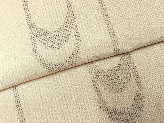 平和屋着物●本塩沢 110亀甲 幾何学文様 正絹 逸品 AABK8052fy