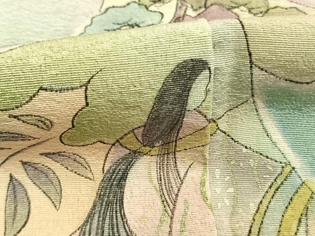平和屋着物●訪問着 色紙人物文 暈し染め 正絹 逸品 AABK8060fy