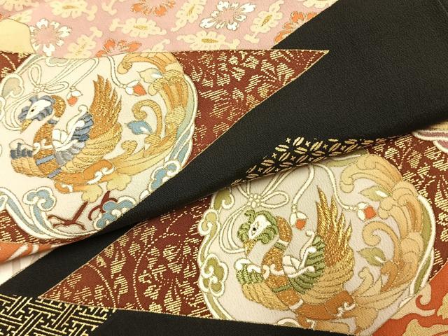 平和屋着物●豪華黒留袖 花鳥文 金糸 金彩 三越扱い 正絹 逸品 AABK8063fy
