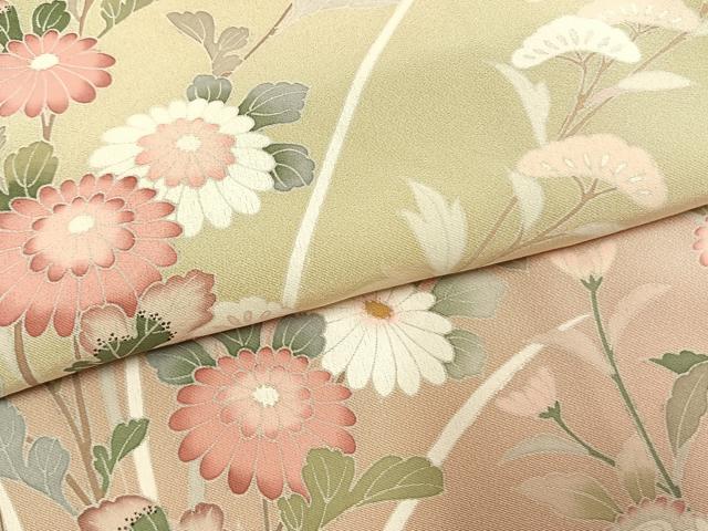 平和屋着物●訪問着 友禅 作家物 枝花文 暈し染め 正絹 逸品 AABK8066fy