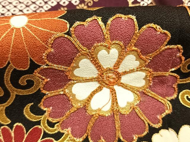 平和屋着物●豪華振袖 駒刺繍 枝松梅文 金彩 正絹 逸品 AABK8068fy