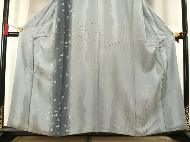 平和屋着物●美空ひばり 訪問着 駒刺繍 舞蝶間道 暈し染め 正絹 逸品 AABK8077fy