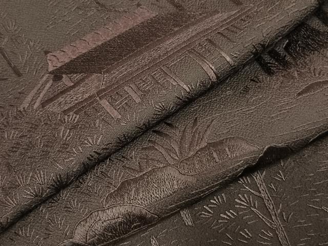 平和屋着物●豪華色留袖 風景地紋 滅紫色 正絹 逸品 AABK8085fy