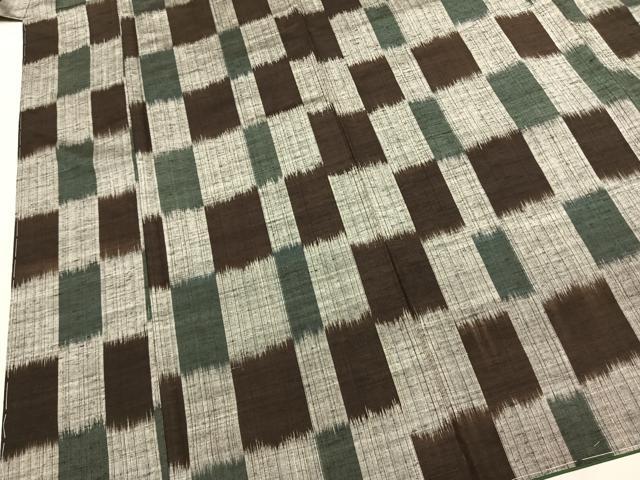 平和屋着物●上質な紬 市松文様 正絹 逸品 未使用 AABK8091fy