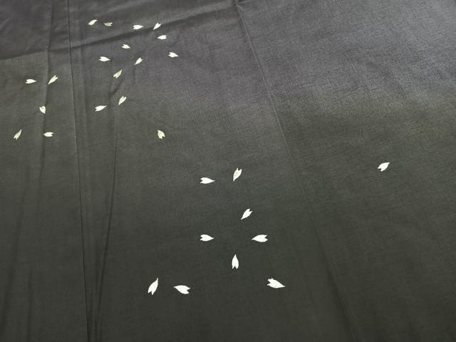 平和屋着物●本場染大島紬 訪問着 総刺繍 舞桜文 正絹 逸品 AABK8094fy