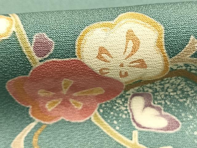 平和屋着物●上質な小紋 枝花文 金彩 正絹 逸品 AABK8099fy