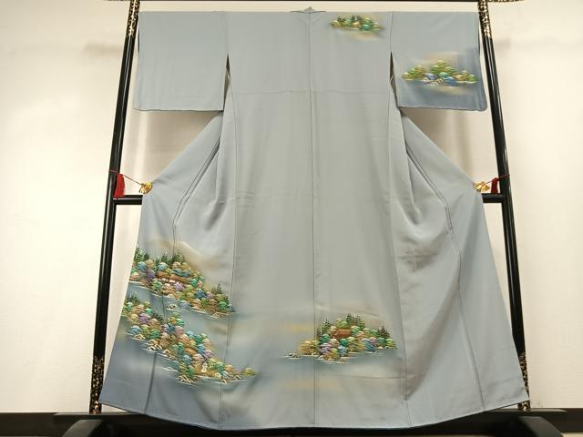 平和屋着物●訪問着 風景文 暈し染め 金彩 正絹 逸品 未使用 AABK8103fy