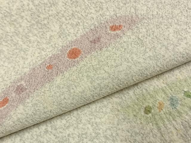 平和屋着物●京友禅の第一人者 松井青々 小紋 幾何学花文 金彩 正絹 逸品 AABK8116fy