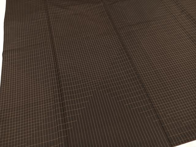 平和屋着物●本場縞大島紬 格子 伊勢丹扱い 正絹 逸品 AABK8122ph