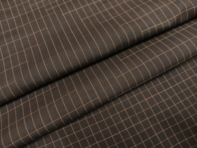 平和屋着物●本場縞大島紬 格子 伊勢丹扱い 正絹 逸品 AABK8122ph