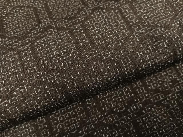 平和屋着物●結城紬 小千谷紬 80亀甲 亀甲文 正絹 逸品 AABK8137ph