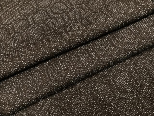 平和屋着物●結城紬 小千谷紬 80亀甲 亀甲文 正絹 逸品 AABK8137ph