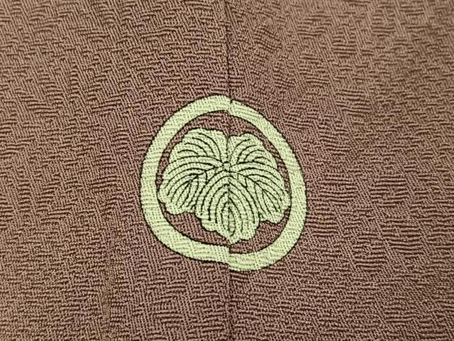 平和屋着物●上質な色無地 草花地紋 梅染色 正絹 逸品 AABK8147ph
