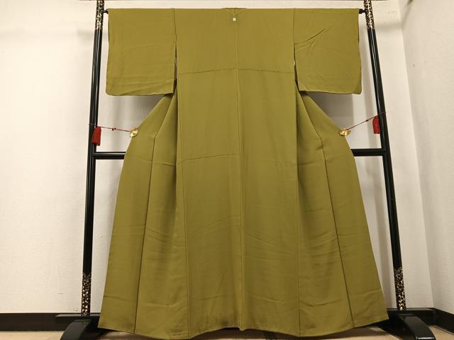 平和屋着物●上質な色無地 梅幸茶色 正絹 逸品 AABK8154ph