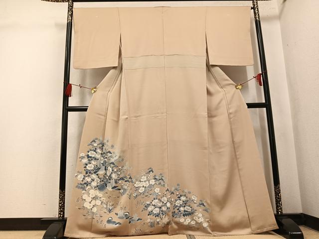 平和屋着物●豪華色留袖 友禅 鴛鴦枝花文 正絹 逸品 AABK8157ph