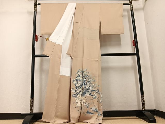 平和屋着物●豪華色留袖 友禅 鴛鴦枝花文 正絹 逸品 AABK8157ph