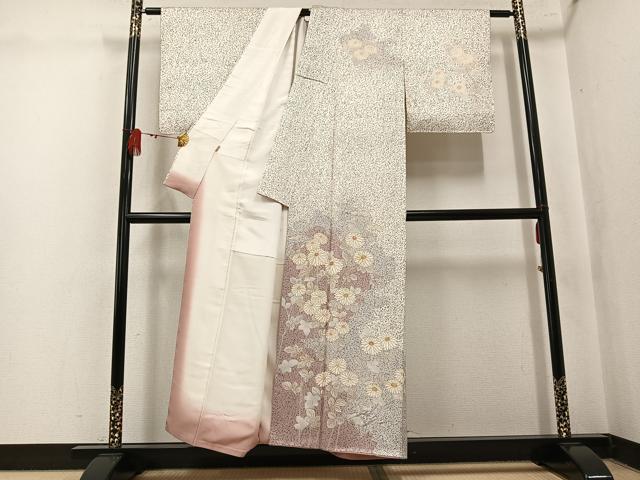 平和屋着物●訪問着 草花文 金彩 ますいわ屋扱い 正絹 逸品 AABK8158ph