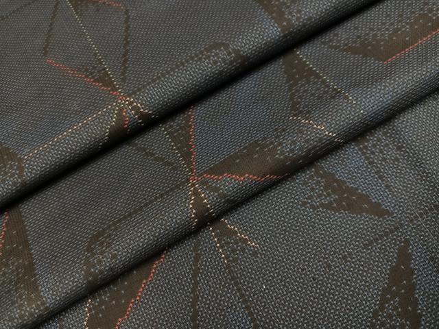 平和屋着物●本場大島紬 7マルキ 幾何学文様 正絹 逸品 未使用 AABK8164ph
