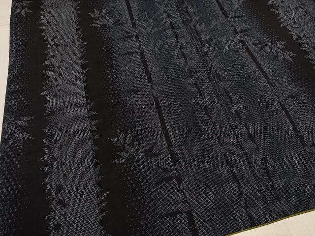 平和屋着物●結城紬 100亀甲 莢豌豆 正絹 逸品 AABK8167ph