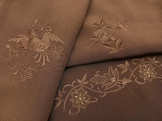 平和屋着物●中国三大刺繍 汕頭刺繍 スワトウ刺繍 訪問着 総刺繍 花鳥文 暈し染め 正絹 逸品 AABK8169ph