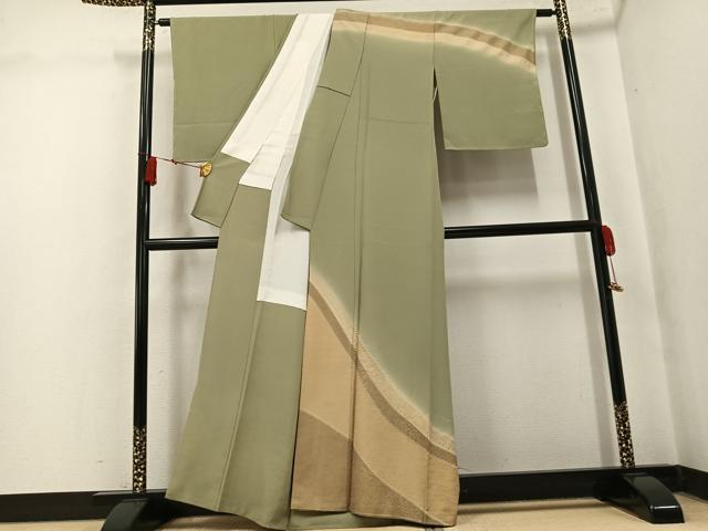 平和屋着物●訪問着 作家物 絞り 吉祥花文 暈し染め 金彩 正絹 逸品 AABK8171ph