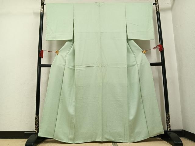 平和屋着物●上質な色無地 薄萌葱色 正絹 逸品 未使用 AABK8175ph