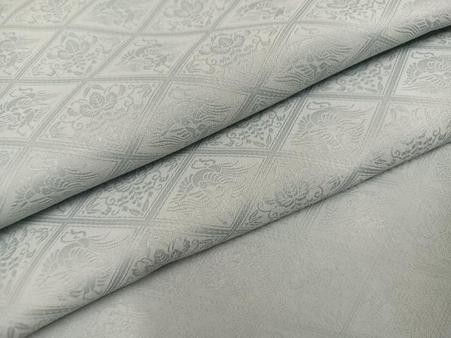 平和屋着物●色無地 花鳥文 白緑色 洗える着物 AABK8176ph