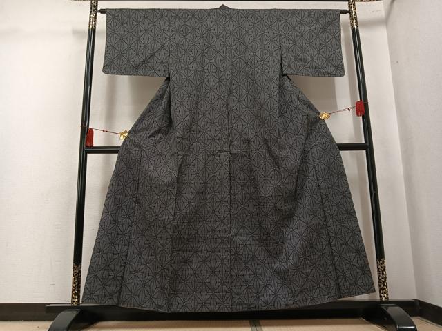 平和屋着物●本場大島紬 7マルキ 麻の葉文様 正絹 逸品 AABK8181ph